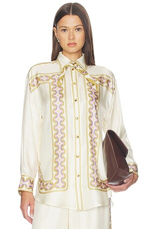 Zimmermann Luna Retro Shirt in Neutral. Size 1 / S. Also