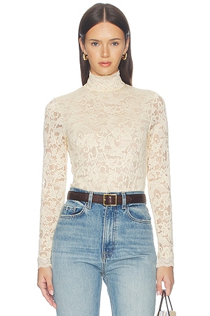 Corded High Neck Lace Bodysuit Zimmermann