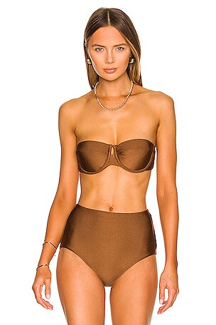 Zimmermann Moonshine Balconette Bikini Top in Tawny REVOLVE