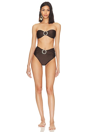 Red Lexi bandeau belted swimsuit, Zimmermann