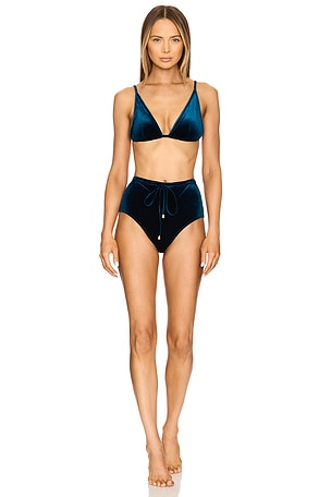 Tallow Velvet Triangle Bikini Zimmermann