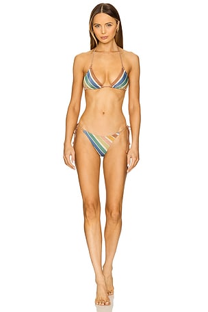 Everley Metallic Mini Triangle Bikini Zimmermann