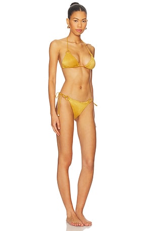 Zimmermann Wanderlust Metallic Bikini Set in Orange