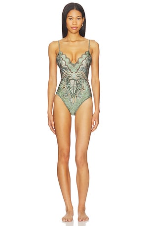 Wanderlust Scallop One Piece Swimsuit Zimmermann
