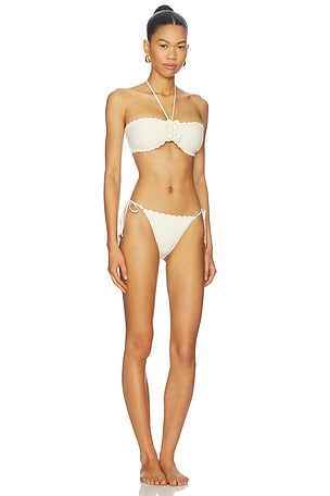 Zimmermann Awaken Crochet Flower Bikini Set in Cream