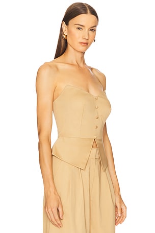 Zuleyha Kuru Desmia Corset Top in Beige
