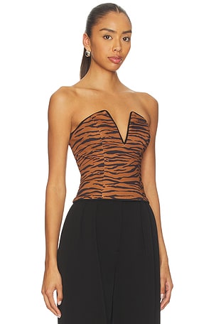 Zuleyha Kuru Vella Corset Top in Brown