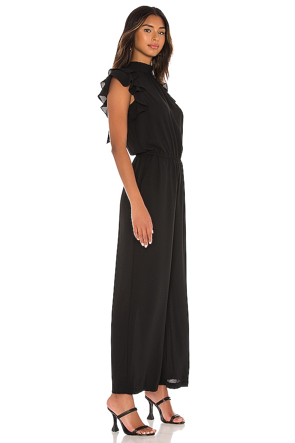 view 2 of 3 Flutter Neck Sleeve Jumpsuit in Rich Black