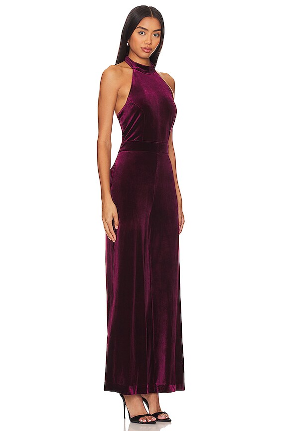 view 2 of 3 Mock Neck Halter Jumpsuit in Port