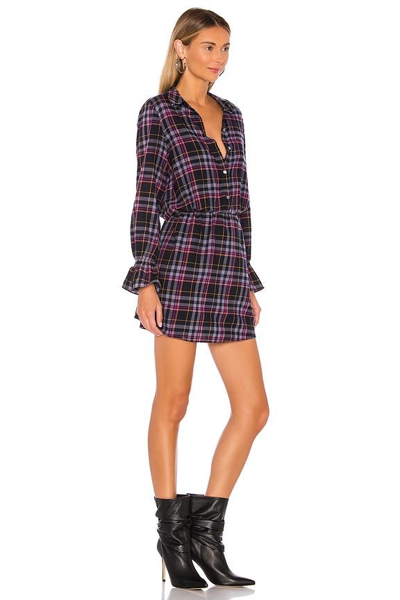 view 2 of 3 Button Up Plaid Dress in Blue Night