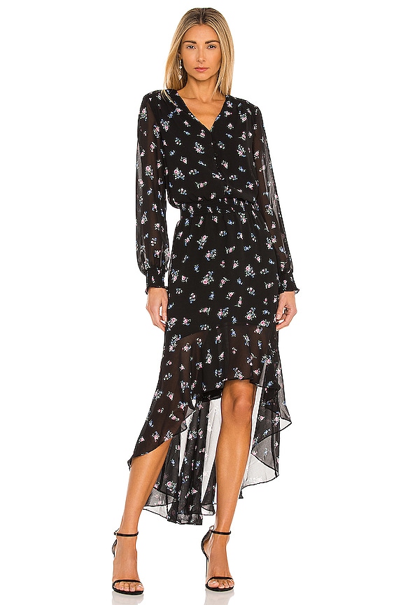 view 1 of 3 Button Front High Low Dress in Petite Calico Roses