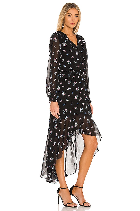 view 2 of 3 Button Front High Low Dress in Petite Calico Roses