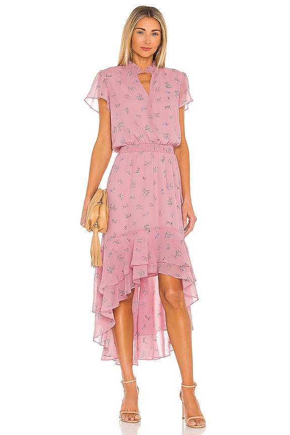 view 1 of 3 Split Neck High Low Dress in Petite Calico Roses