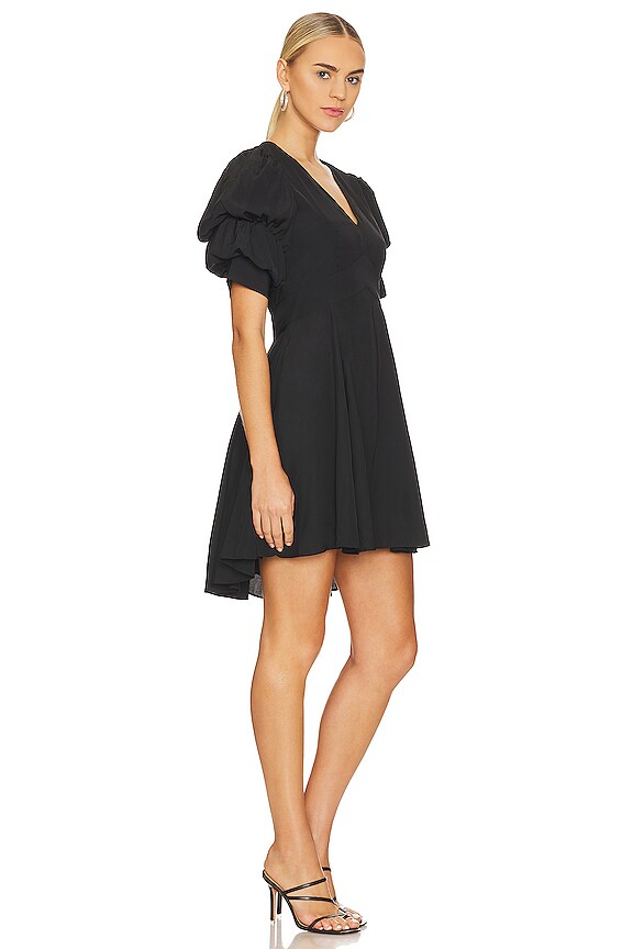 view 2 of 3 Tiered Bubble Sleeve Dress in Rich Black