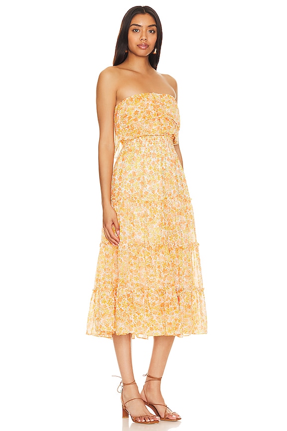 view 2 of 3 Strapless Ruffle Maxi Dress in Russett