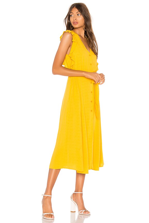 view 2 of 3 Button Down Midi Dress in Rich Marigold