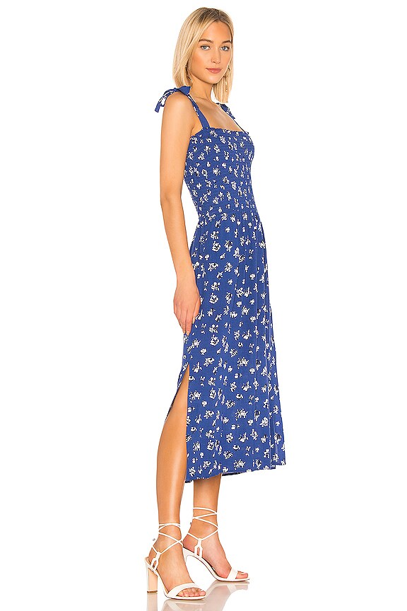 view 2 of 3 Tie Shoulder Smocked Maxi Dress in Yacht Blue