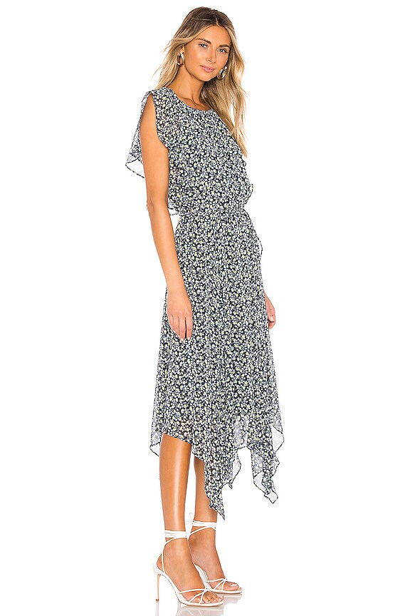 view 2 of 4 Flounce Ruffle Cascading Calico Dress in Midnight