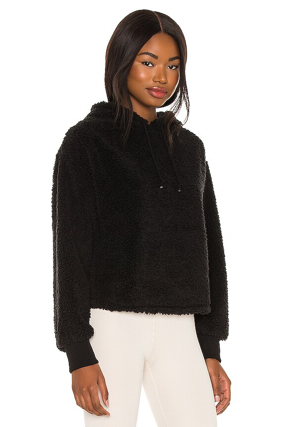 view 2 of 4 Teddy Faux Fur Hoodie in Black