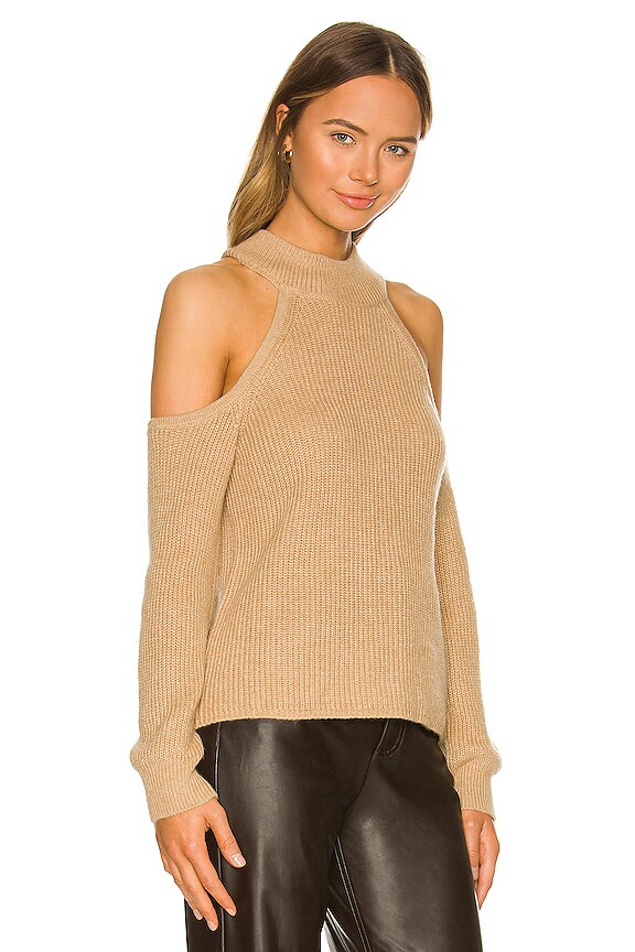 view 2 of 4 Cold Shoulder Sweater in Latte Heather