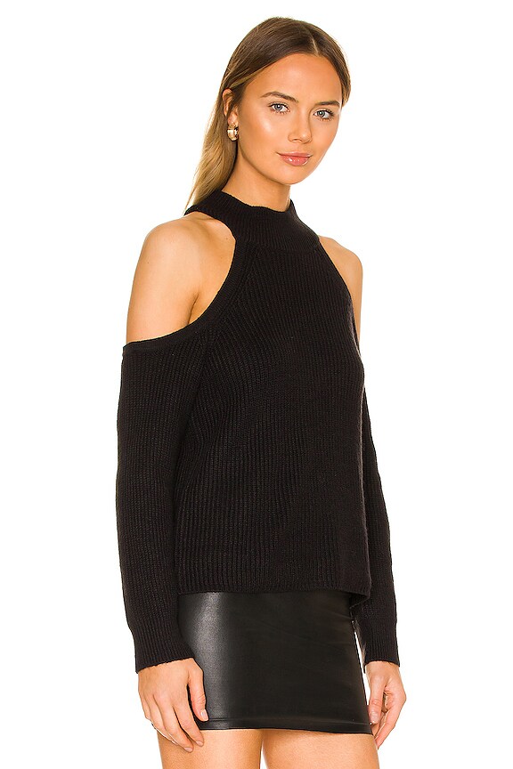 view 2 of 4 Cold Shoulder Sweater in Rich Black