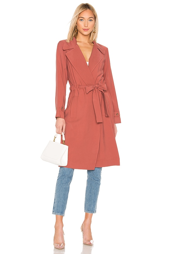 view 2 of 4 Tie Waist Trench Coat in Terra Earth