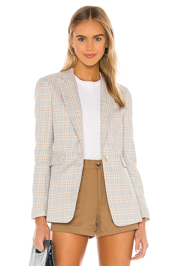 view 1 of 5 Woodland Plaid Blazer in Light Heather Grey