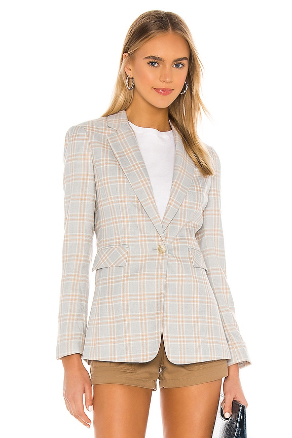 view 2 of 5 Woodland Plaid Blazer in Light Heather Grey