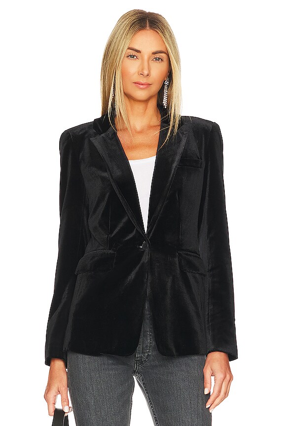 view 2 of 5 Classic Crepe One Button Blazer in Rich Black
