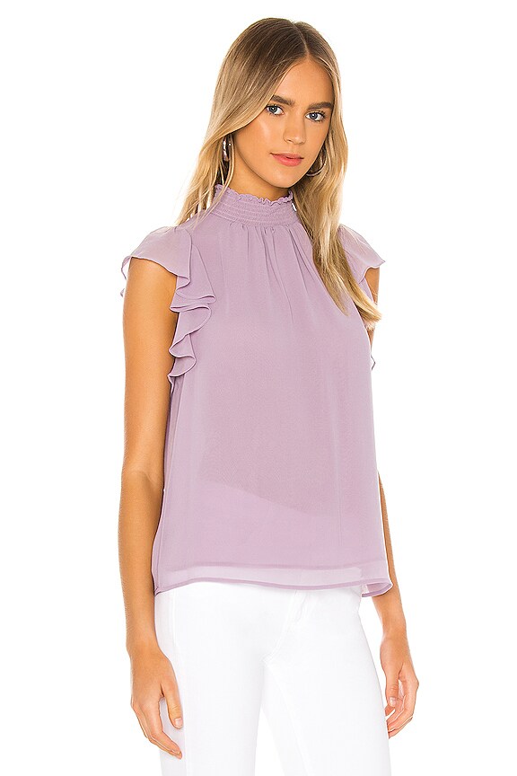 view 2 of 4 Flutter Sleeve Smock Blouse in Orchid Bud
