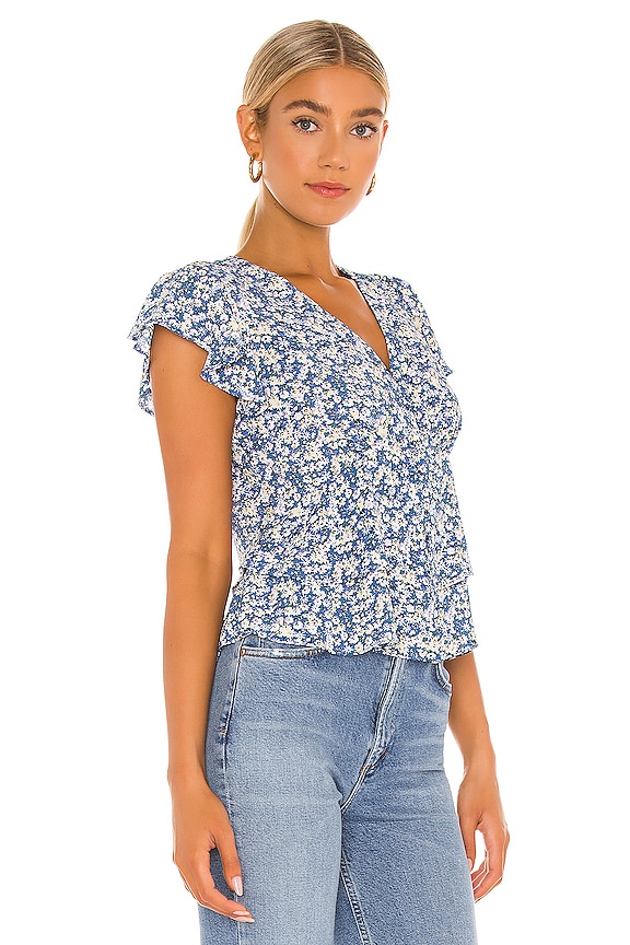 view 2 of 4 БЛУЗКА FLUTTER in Blue Floral