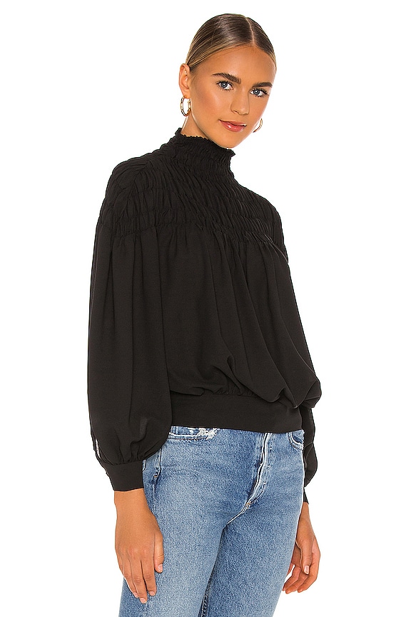 view 2 of 4 Smocked Neck Blouse in Rich Black