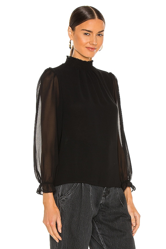 view 2 of 4 Smocked Neck Top in Rich Black