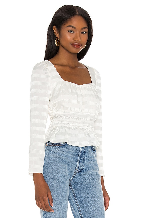 view 2 of 4 Peplum Blouse in Soft Ecru