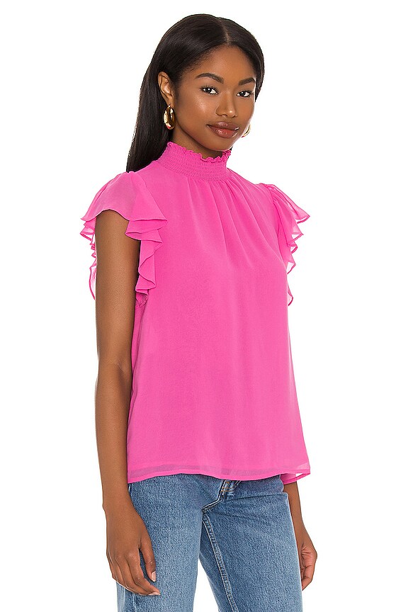 view 2 of 4 Ruffle Blouse in Bright Mulberry