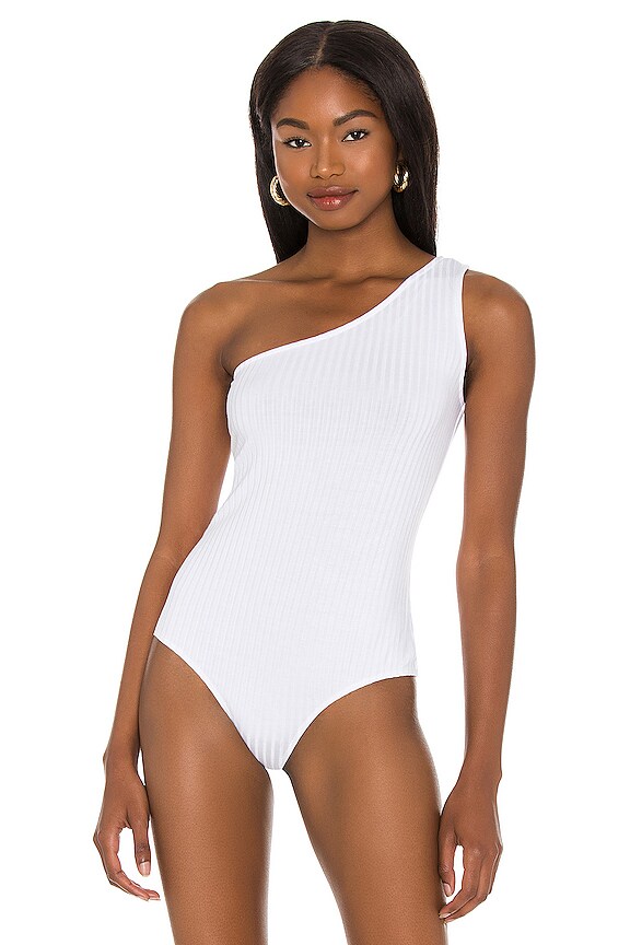view 2 of 5 One Shoulder Bodysuit in Ultra White