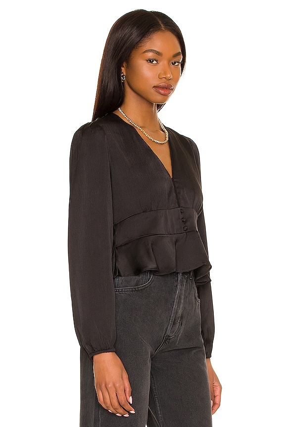 view 2 of 4 Peplum Blouse in Rich Black