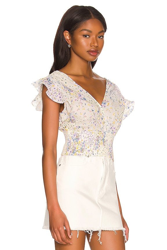 view 2 of 4 Flutter Top in Patchwork Ditsy