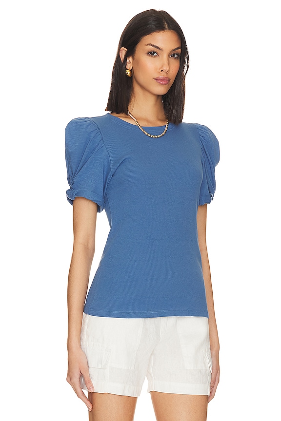 view 2 of 4 Puff Sleeve Tee in Capri Blue