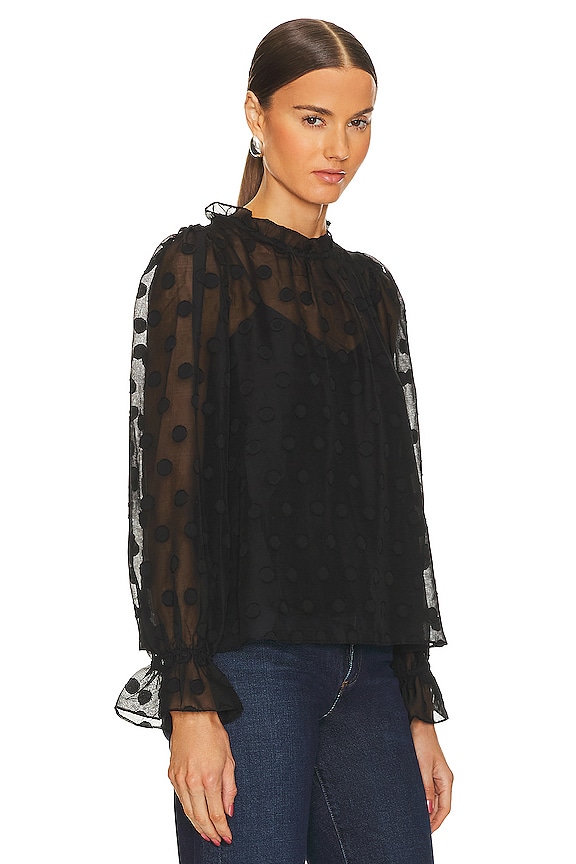 view 2 of 4 Smock Neck Top in Black