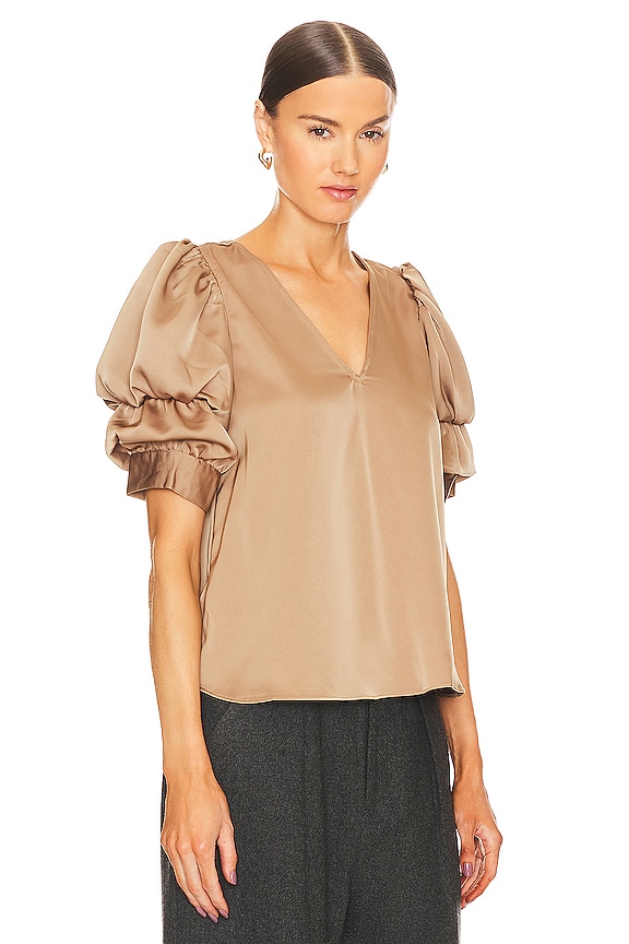 view 2 of 4 Tiered Bubble Sleeve Top in Amphora