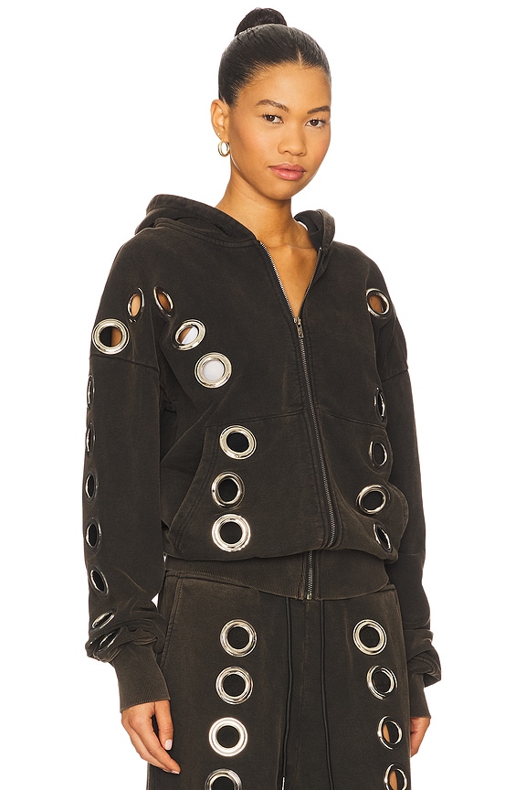 view 2 of 4 Eyelet Tracksuit Top in Brown