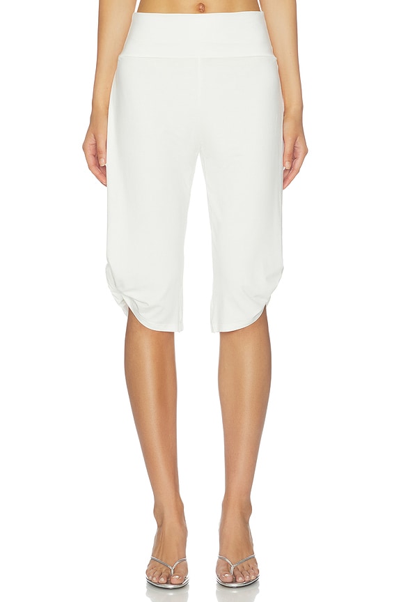 view 2 of 6 White Twist Capri in White