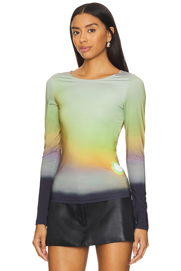 view 2 of 4 Sunset Long Sleeve Top in Green