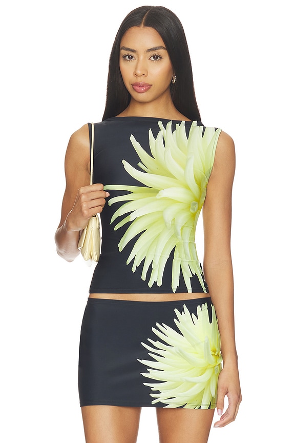 view 1 of 4 GILET VEST in Yellow Floral