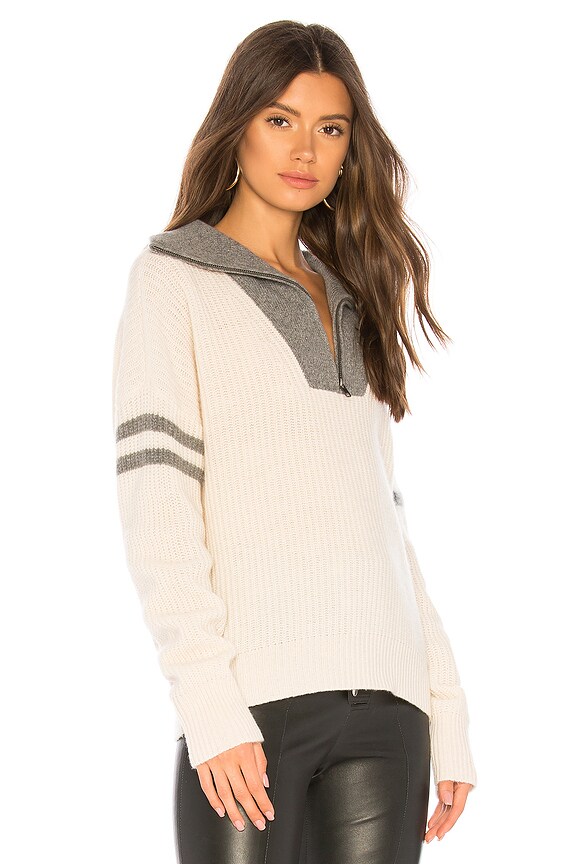 view 2 of 4 Nichola Half Zip Sweater in Chalk & Mid Heather Grey