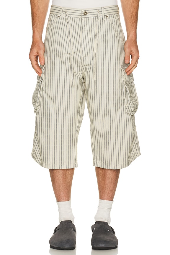 view 1 of 6 Camo Bermudas in White & Blue
