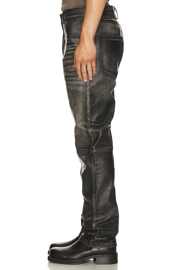 view 2 of 5 Leather Fivepocket Leather Jean in Black