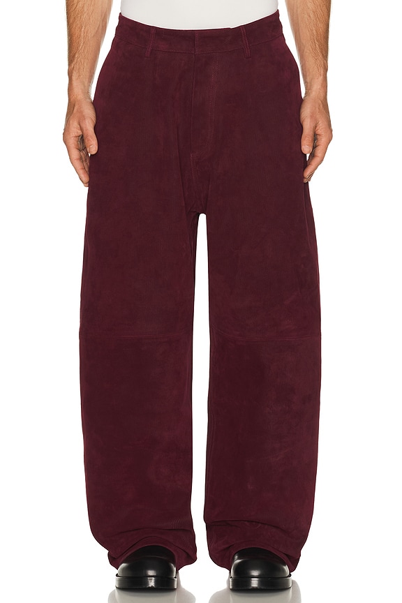 view 1 of 6 Daddy Corduroy Leather Trouser in Pigeon Blood