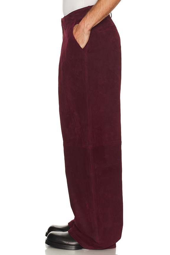 view 2 of 6 Daddy Corduroy Leather Trouser in Pigeon Blood